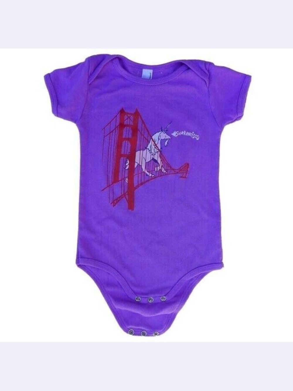 ANIMAL INSTINCTS San Francisco Unicorn Golden Gate Bridge NEW Bodysuit 12-18M
